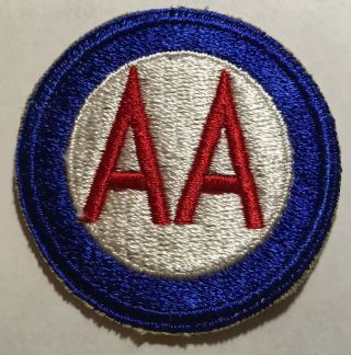 Wwii Usa Military Cloth Sew - On Aa Patch Anti - Aircraft Command Vintage 070119