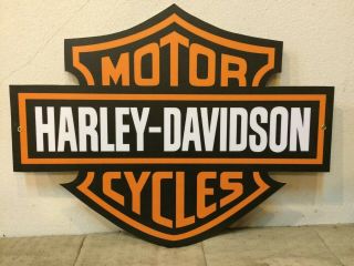 Vintage Motorcycle Harley Davidson Wooden Sign Film Coating Size 50x38 Cm.  2