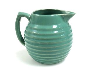 Vintage Bauer Pottery Ringware Jade Green 2 Quart Pitcher 1930’s 2