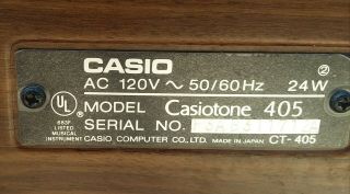 Vintage Casio Casiotone 405 Keyboard WITH STAND 8