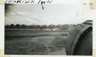 117 Wwii 6th Seabees Guadalcanal Photo B - 17 Taking Off Henderson Field