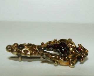CHARMING,  RARE,  ANTIQUE GEORGIAN 9CT GOLD HALLEY ' S COMET BROOCH WITH FINE GARNET 3