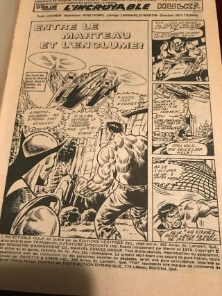 Ultra RARE French Incredible Hulk 180 181 182 - 1st Appearance of Wolverine 12