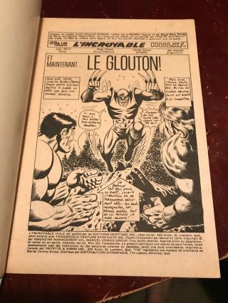 Ultra RARE French Incredible Hulk 180 181 182 - 1st Appearance of Wolverine 9