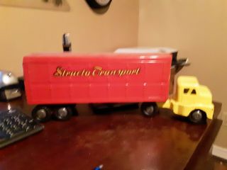 Vintage 21” Structo truck semi rig tractor trailer pressed steel toy 2