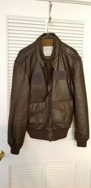 Cooper Saddlery A2 A - 2 Leather Flight Jacket 1988 Military Ideal Zipper Usa 40 L