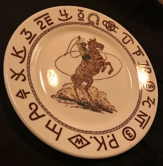 Till Goodan Westward Ho Rodeo Pattern Wallace China Plate Rare Design Vtg