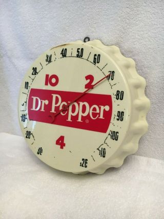 Vintage Dr Pepper Bottle Cap Thermometer Country Store Sign Cola Soda Fountain 2