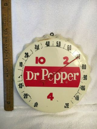 Vintage Dr Pepper Bottle Cap Thermometer Country Store Sign Cola Soda Fountain 5