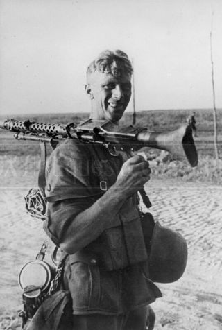 Wwii German Soldier Mg 34 Ukraine 1941 Machine Gun Photograph Ww2 Photo 4x6