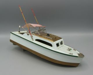 Vintage Union Brand Toy Wooden Boat Model / Battery Powered / Detailed - Japan 2