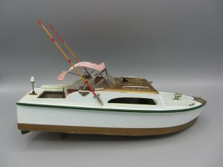 Vintage Union Brand Toy Wooden Boat Model / Battery Powered / Detailed - Japan 4