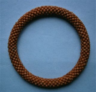 Vintage Bangle Bracelet Made Of Coral Beads