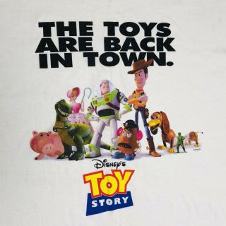 Vintage 90s TOY STORY PIXAR T Shirt Single Stitch The Toys Are Back In Town - XL 2