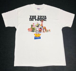 Vintage 90s TOY STORY PIXAR T Shirt Single Stitch The Toys Are Back In Town - XL 5