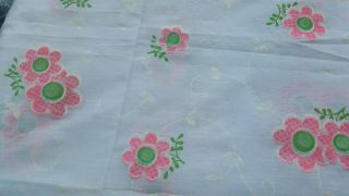 Vintage White Sheer Fabric With Pink And Green Flowers 3 Yards By 45 Inches 6