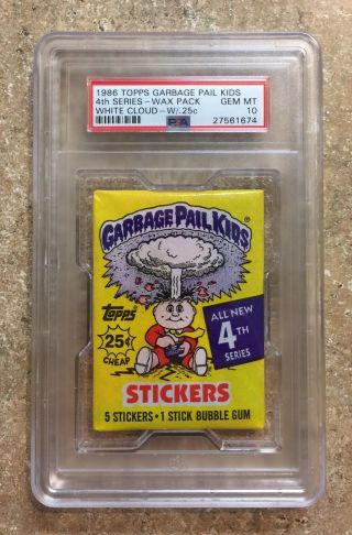1986 Garbage Pail Kids 4th Series,  Psa - 10 Gem Wax Pack - Rare Pop 1 Of 1 Twt