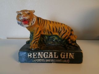 Vintage Bengal Tiger Gin Bar Advertising Display Ext Rare