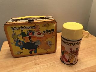 Vintage Beatles Yellow Submarine Lunchbox And Thermos Fab
