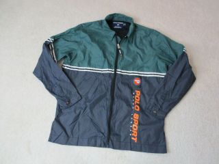 VINTAGE Ralph Lauren Polo Sport Jacket Adult Medium Green Orange Spell Out 90s 2