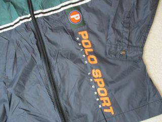 VINTAGE Ralph Lauren Polo Sport Jacket Adult Medium Green Orange Spell Out 90s 4