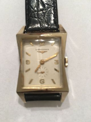 Vintage Art Deco Longines Hourglass Shape Wristwatch Cal 9lt 10k Goldfield