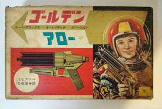 Rare Nomura Toys Golden Arrow Automatic Space Pistol Gun Vintage Made In Japan