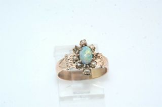 Victorian Opal Seed Pearl 10k Yellow Gold Ring For Restoration