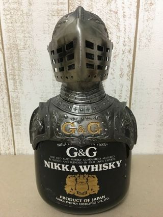 Rare Vintage Nikka Whisky G & G Knight Empty Bottle & Topper Limited Edition