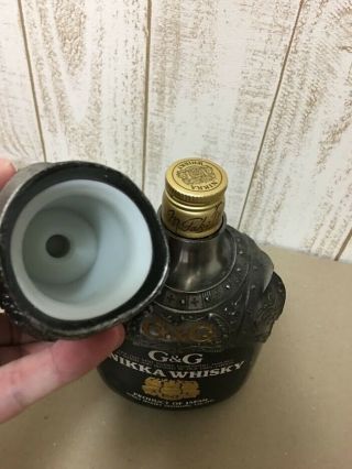 Rare Vintage Nikka Whisky G & G Knight Empty Bottle & Topper Limited Edition 6