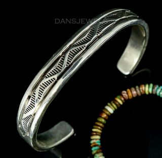Solid Vintage Old Pawn Navajo Heavy Hand Forged Sterling B Morgan Men 