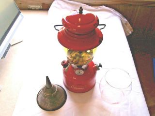 Vintage 1956 Coleman Lantern 200A Red with Amber Glove xtra clear Glove 7 56 2