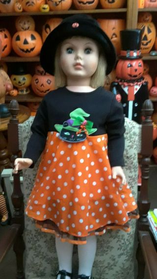 Vintage A&e Playpal Type Walker / Companion Doll In Halloween Dress