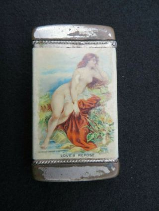 SELIG BROS.  & CO.  San Francisco Antique / Vintage Advertising Nude Match Safe 6