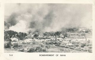 Wwii 1945 Usmc Okinawa Rppc By Grogan No 3 - 9 Bombardment Of Naha