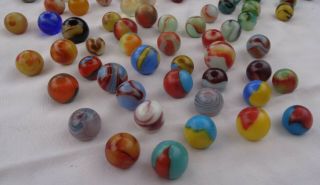 101 Vintage MARBLES AKRO,  PELTIER,  CHRISTENSEN Swirls,  Bloodies,  Sparkler,  Popeye 5/8 7