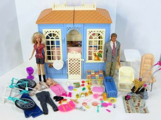 Vintage 1998 Barbie Doll Family House Furniture Clothing Dolls & More