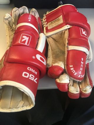 Vintage Koho Pro 750 Long Cuff Hockey Gloves 15 Inch 7
