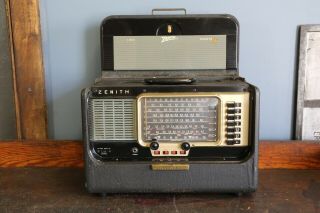 1950s Zenith Trans Oceanic Wave Magnet Tube Radio Vintage Parts Repair