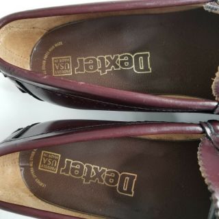 Vintage Dexter 1990s Penny Loafers Mens Size 9C Brown Cordovan Leather USA 7
