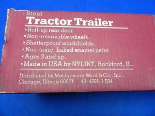 Vintage 1984 MONTGOMERY WARD Steel Tractor Trailer Truck 24.  5 