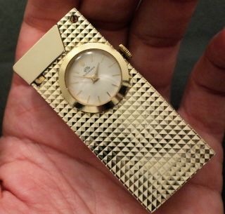 Vintage Bucherer Winding Watch Lighter Gold Plated 60 