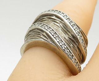 Effy 925 Silver - Vintage.  50 Carat Diamonds Band Ring Sz 5 - R8733