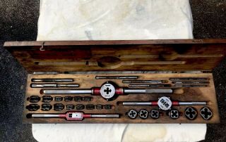 Vintage Craftsman Tap & Die Set 5505 With Wooden Box,  Heavy Duty