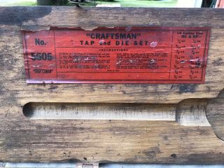 Vintage Craftsman Tap & Die Set 5505 with Wooden Box,  Heavy Duty 3