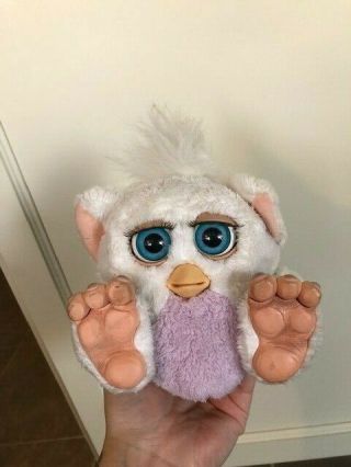 Vintage 2005 Furby Baby White And Purple Tiger Electronics Rubber Feet 7