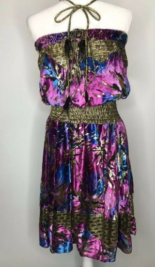 Vintage Diane Freis Limited Edition Silk Dress Sz M/l Strapless