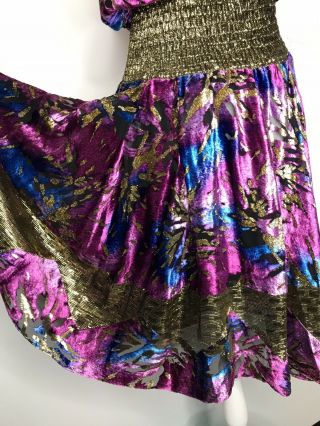 Vintage Diane Freis Limited Edition Silk Dress Sz M/L Strapless 6