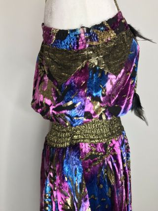 Vintage Diane Freis Limited Edition Silk Dress Sz M/L Strapless 7
