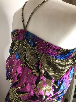 Vintage Diane Freis Limited Edition Silk Dress Sz M/L Strapless 8